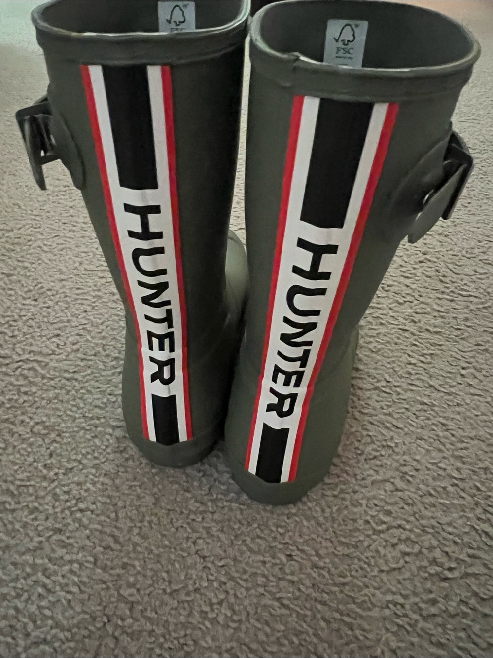 Hunter Olive Green Tall Logo Rain Boots - Picture 4 of 4